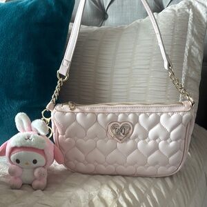 Juicy Couture Baby Pink Quilted Heart Shoulder Bag